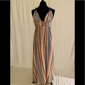 Long summer dress with adjustable straps